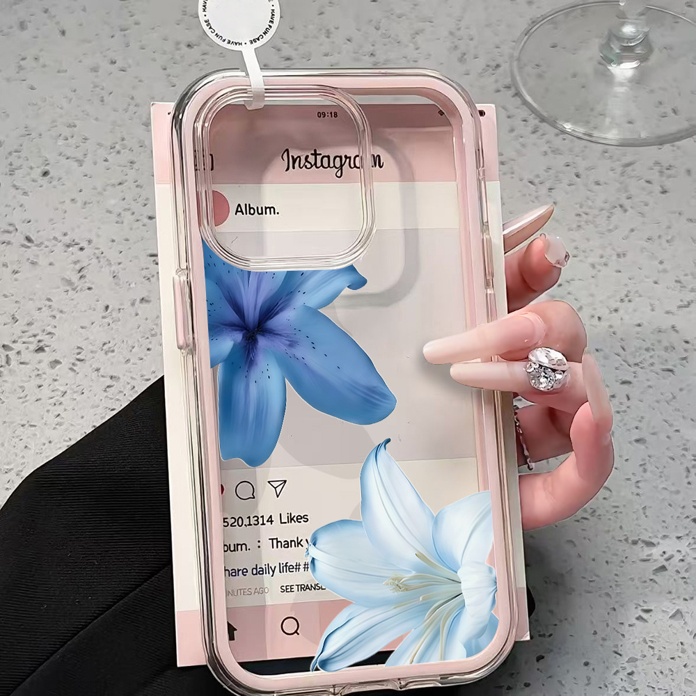 Blue Lily Flower Clear Phone C - Plants X review and price