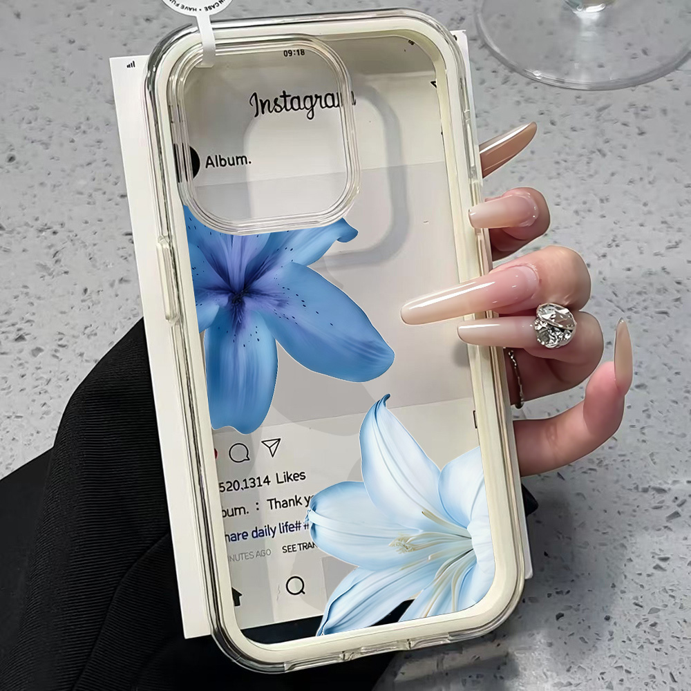 Blue Lily Flower Clear Phone C - Plants X review and price